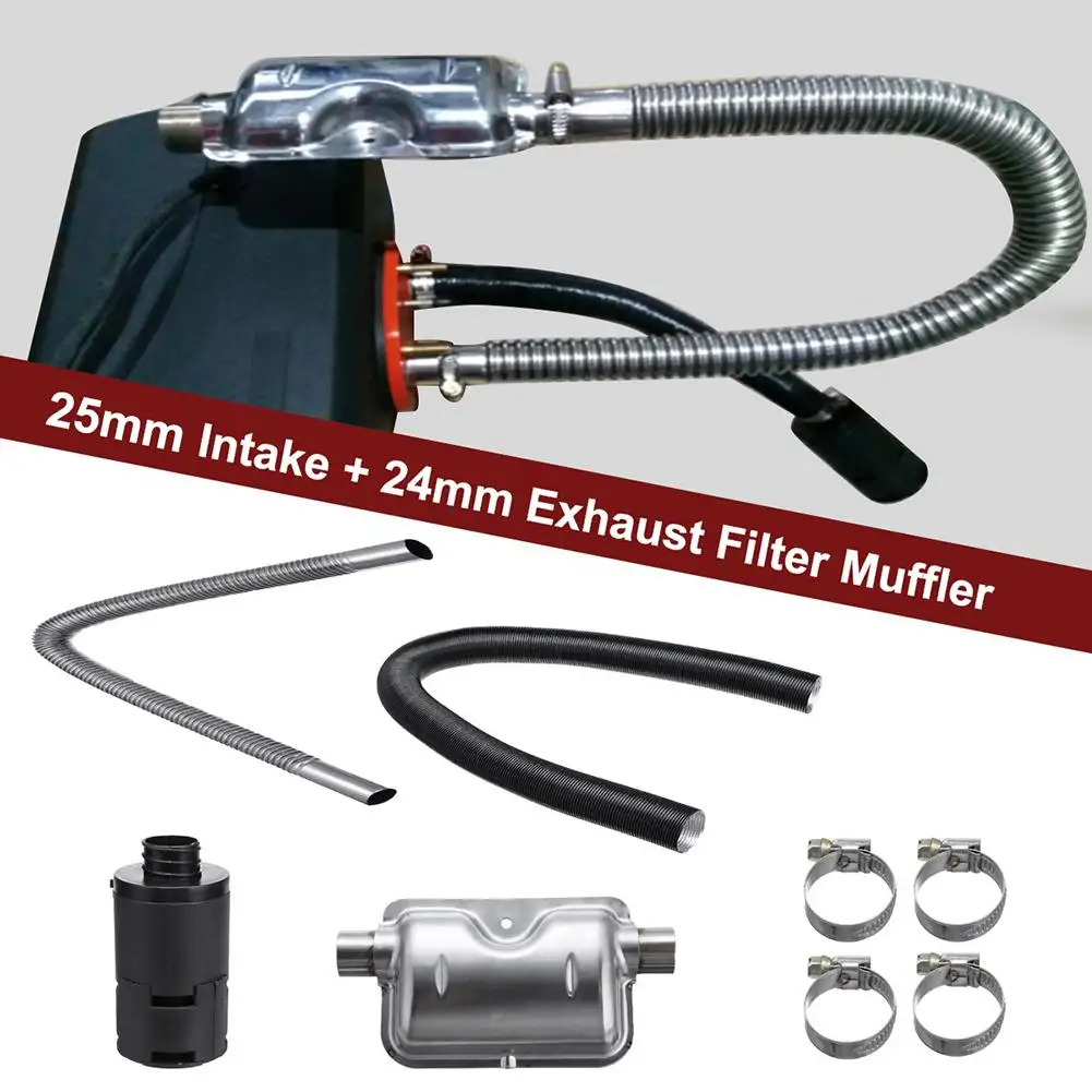 

8 PCS Diesel Parking Heater 24mm Exhaust Silencer 25mm Filter Heater Ducting Pipe Hose Line For Webasto/Eberspacher