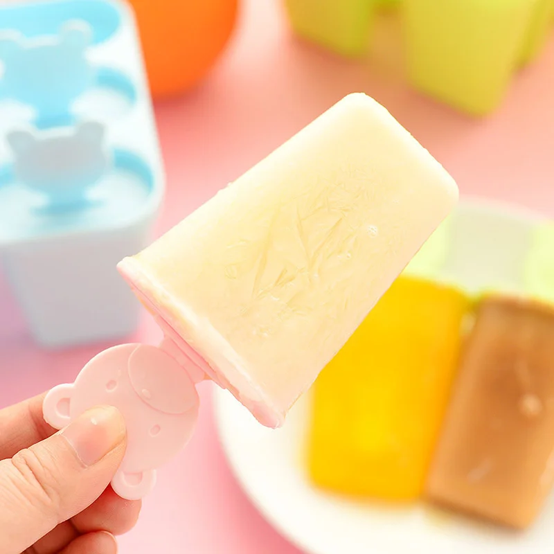 

Ice Cube With Cover Cartoon Ice Cream Mold Cute DIY Bear 6 Pack Ice Cream Box