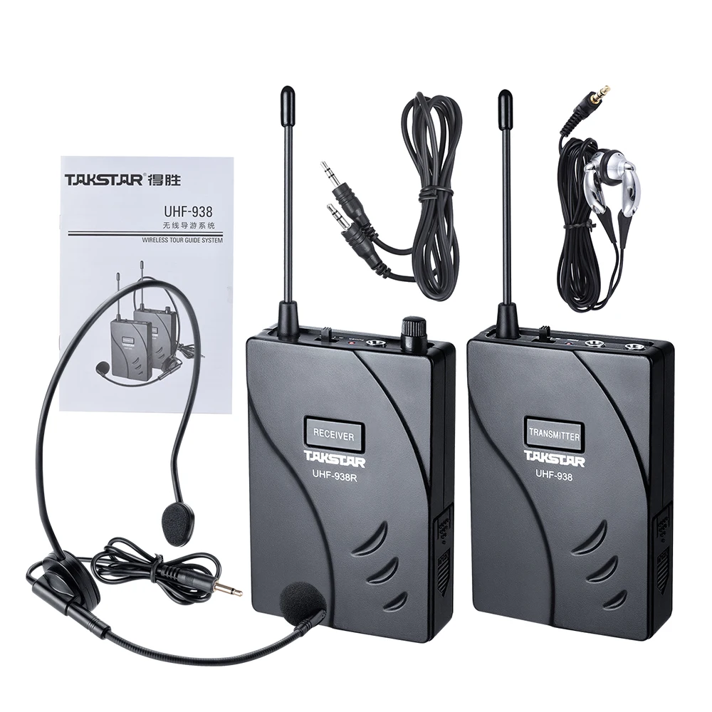 Takstar UHF-938 Wireless Tour Guide System UHF Frequency Wireless Mic Transmitter Receiver MIC Earphone for Meeting Teaching images - 6