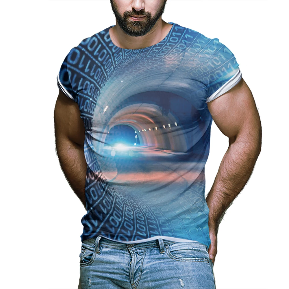 

Three-dimensional Summer 3D vortex T-shirt Men Fashion 3D T Shirt Short Sleeve Harajuku Hip Hop strret fashion clothing Tshirt
