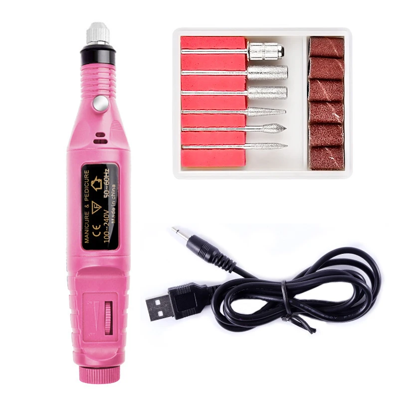 

1 Set Mini Electric Nail Drill Machine Kit Manicure Machine Nail Art Pen Pedicure Nail File Art Tools Mill Cutter with Nail Bits