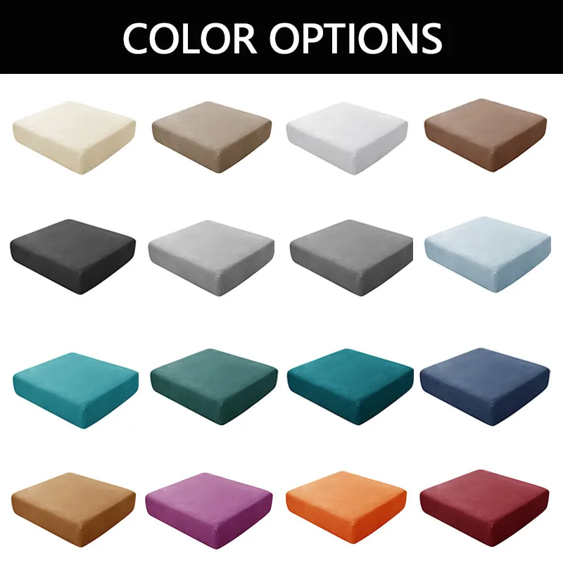

Solid Color Velvet Sofa Cushion Covers Pets Kids Furniture Protector Couch Covers For Living Room Elastic Chair Seat Slipcover