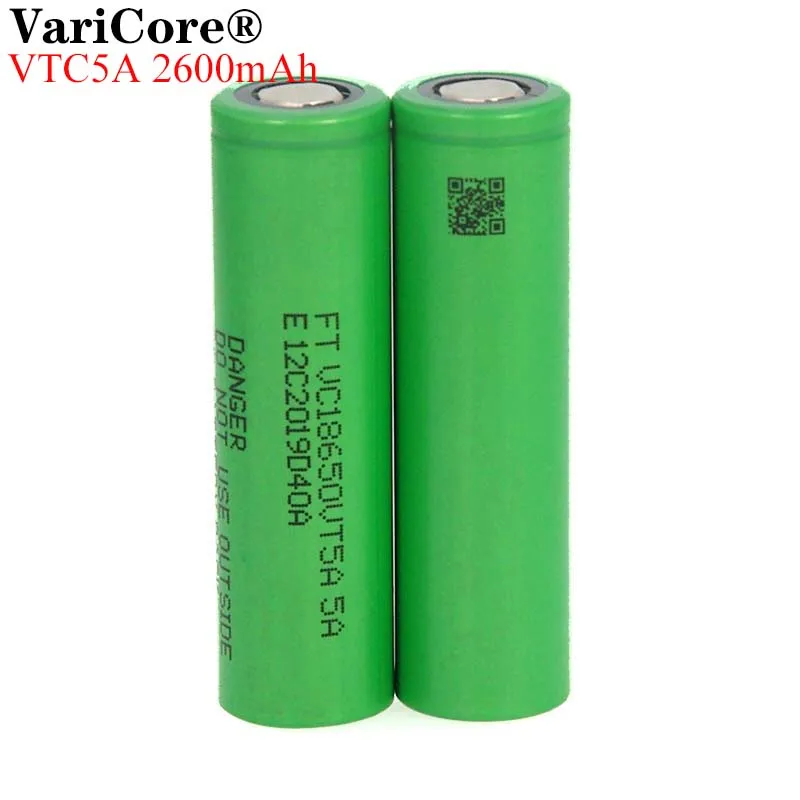 Литиевая батарея VariCore VTC5A 2600 мАч 18650 30A разряд VC18650VTC5A для электронных сигарет |