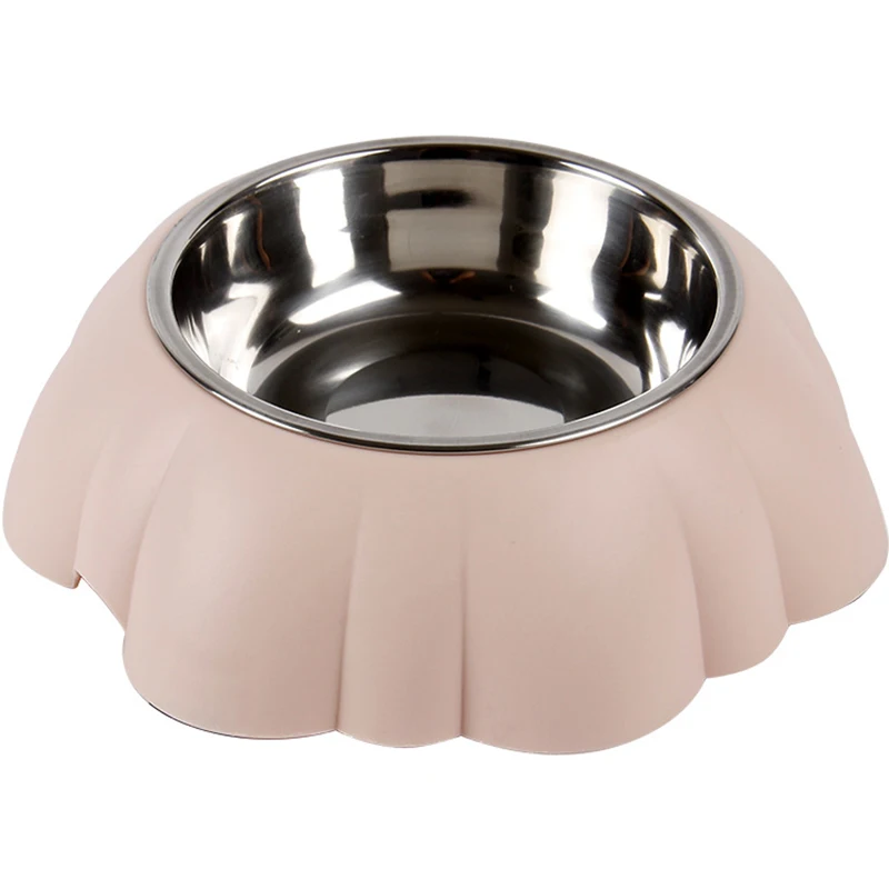 

New Pet Bowl Stainless Steel Single Bowl Antiskid Dog Basin Cat Feeding Supplies Plastic single Bowl