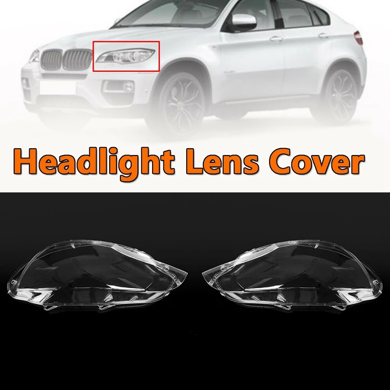 

Автомобильная передсветильник шка для фар, стеклянная передсветильник фара, ксеноновая Крышка для фар-BMW E71 X6 2008-2014