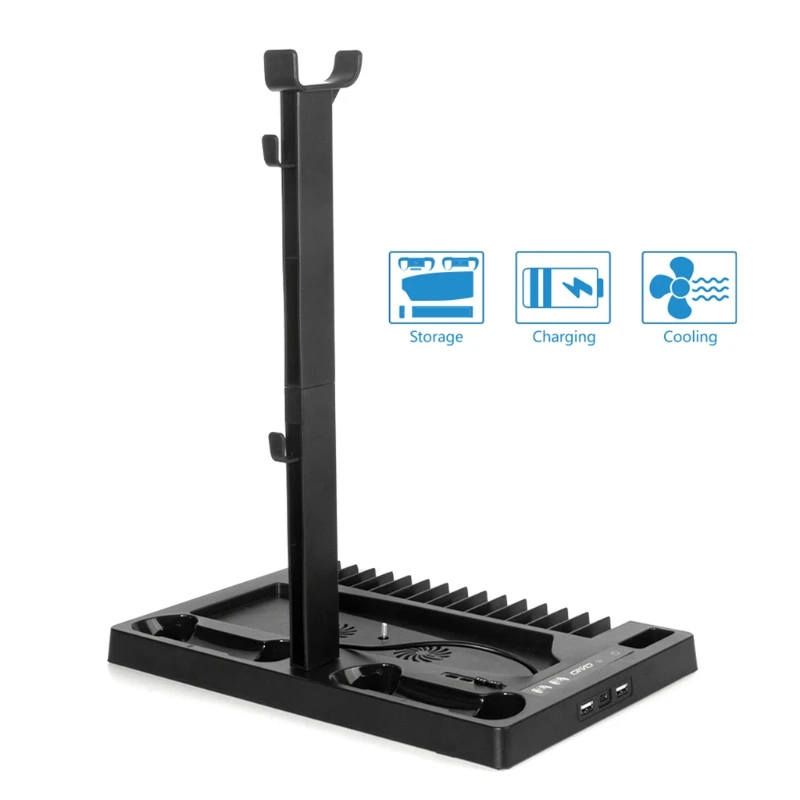 

Disc Holder Dual Charger Earphone Holder Cooling Vents Fan With HUB For S-ONY Play-Station 5 PS5 Console Dock Mount Hold