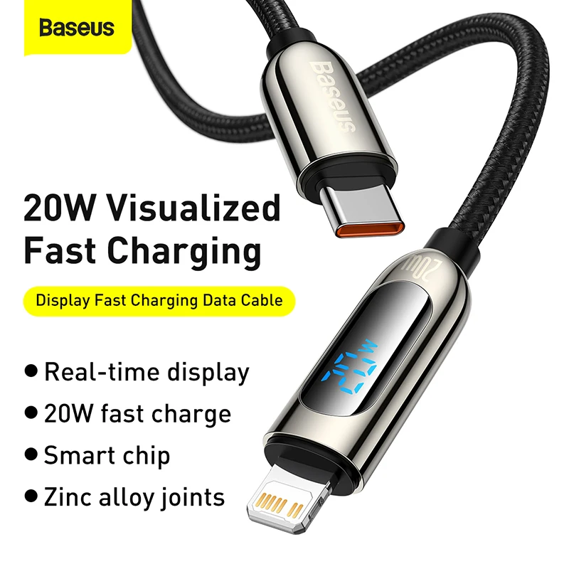 Baseus PD 20 Вт USB C кабель для iPhone 12 11 Pro Max Xs X Быстрая зарядка Type iPad Mini Air передачи данных