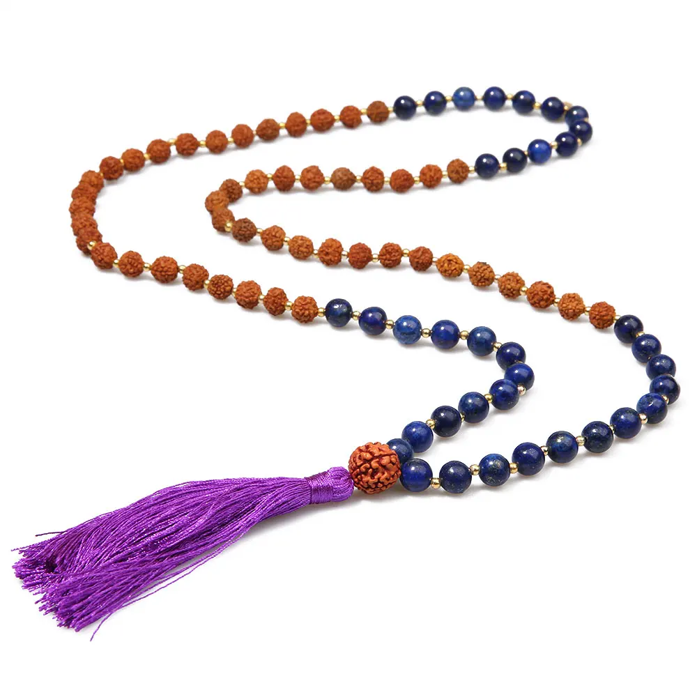 8 мм лазурит желтый тигровый глаз говлита рудракши бисером Цепочки и ожерелья 108