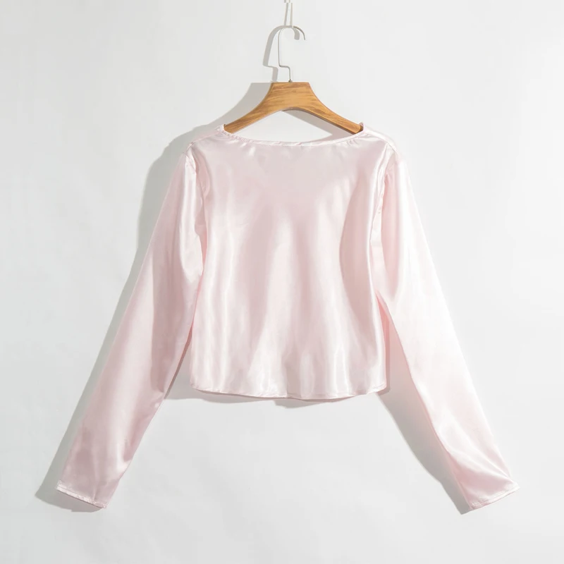 

Summer casual solid color shirt female short paragraph shirt