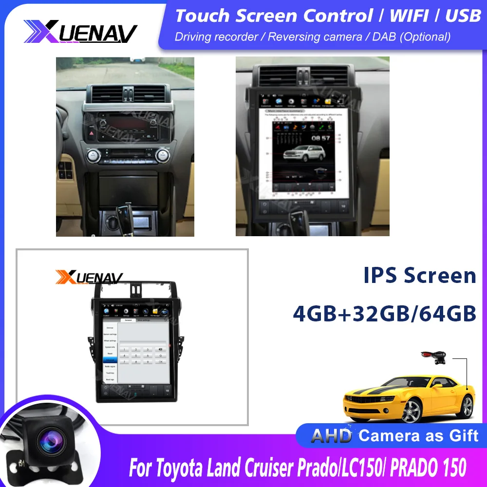 2 Din Радио Мультимедийный стерео плеер для Toyota Land Cruiser Prado/LC150/ PRADO 150 2014 2019