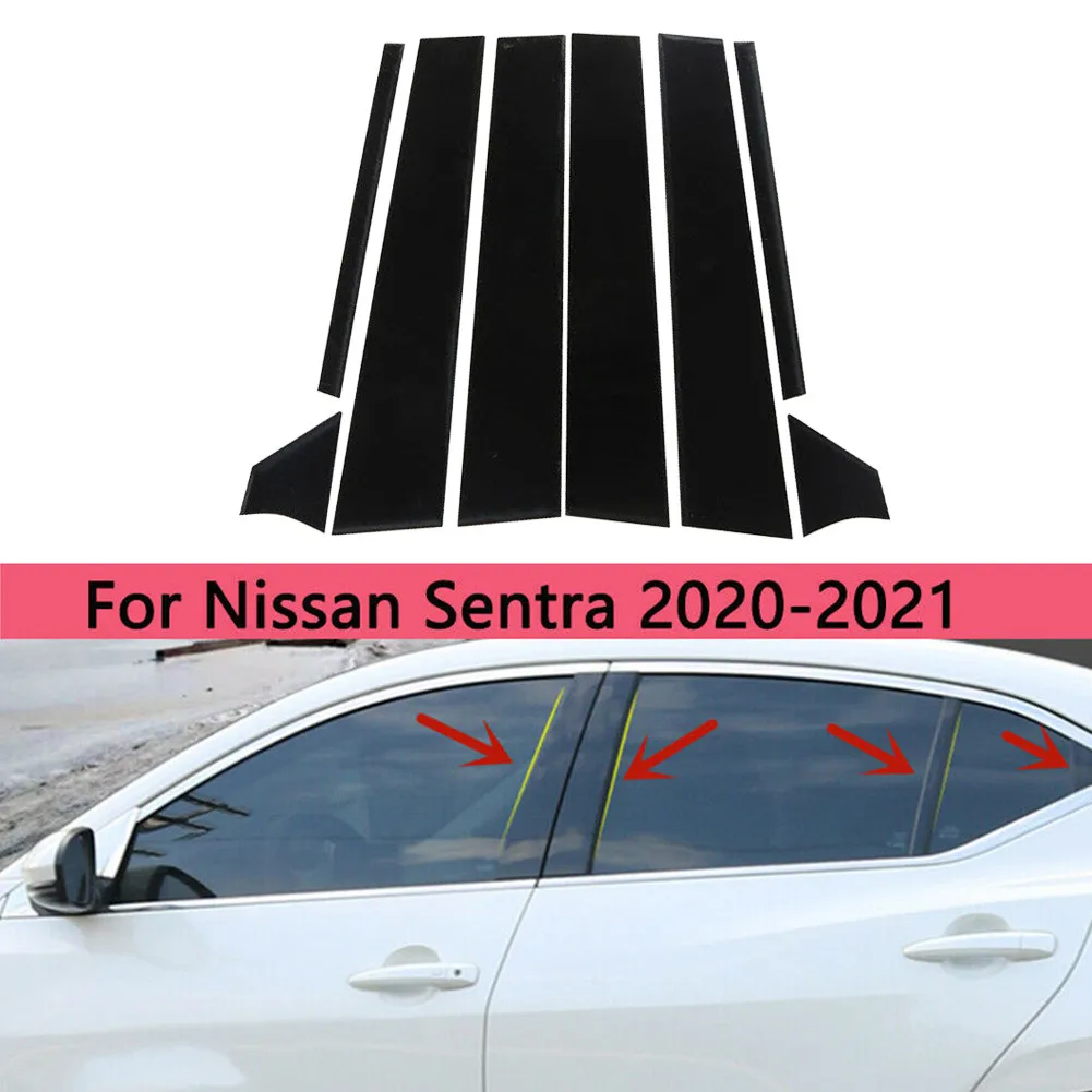 

8 шт., черная накладка на дверь для Nissan Sentra 2020 2021