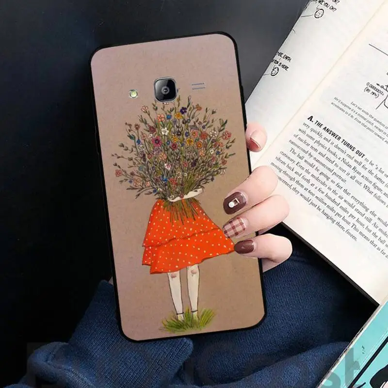 

Romantic art girl flower Phone Case For Samsung galaxy S 7 8 9 10 20 edge A 6 10 20 30 50 51 52 70 note plus