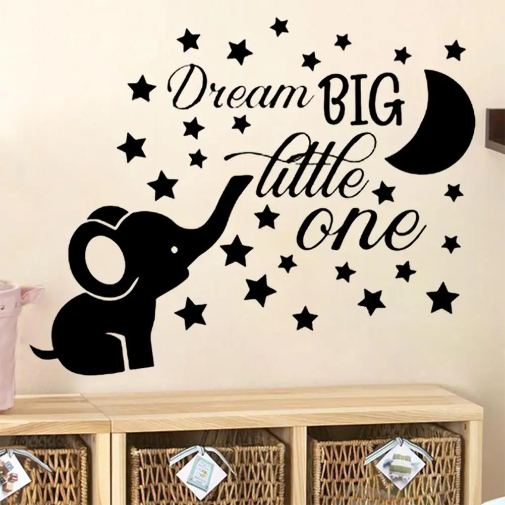 1 шт. мечта Большая маленькая Цитата Декор милый слон Луна Звезда Детская
