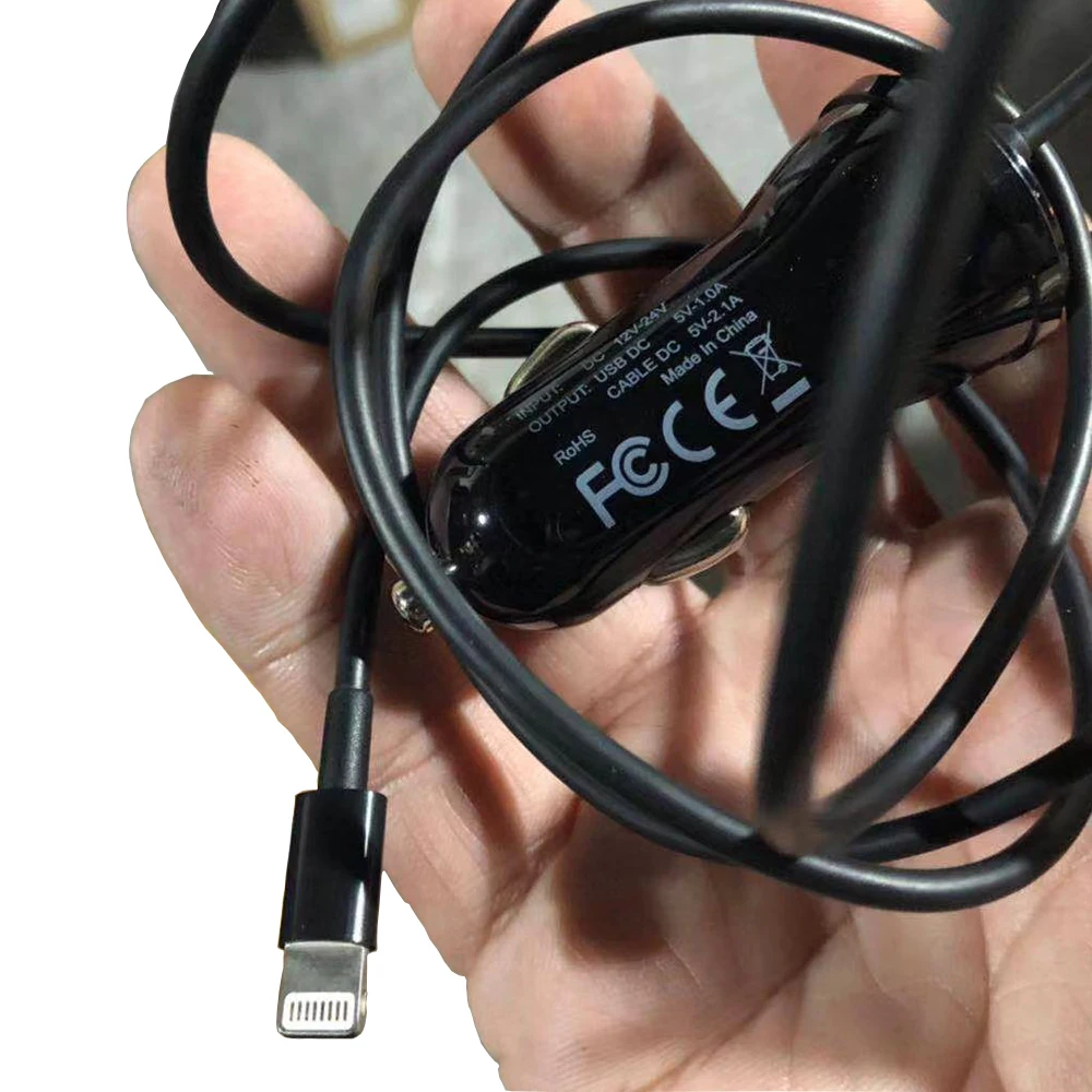 Высококачественное Автомобильное зарядное устройство USB 5 в адаптер с кабелем 2 1