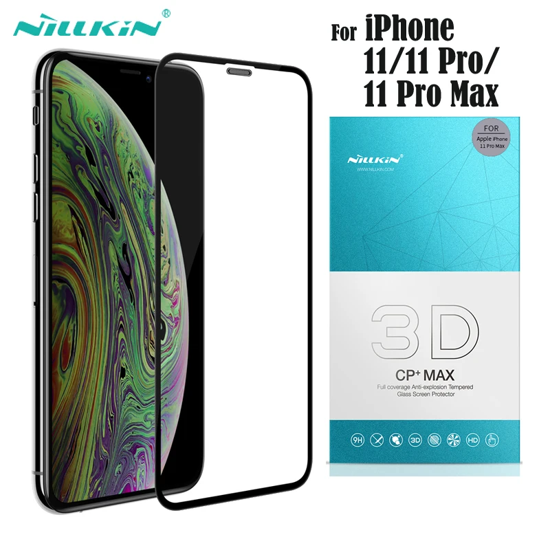 Для iPhone 11 Pro Max закаленное стекло на айфон Nillkin 3D CP + противоударное полное покрытие
