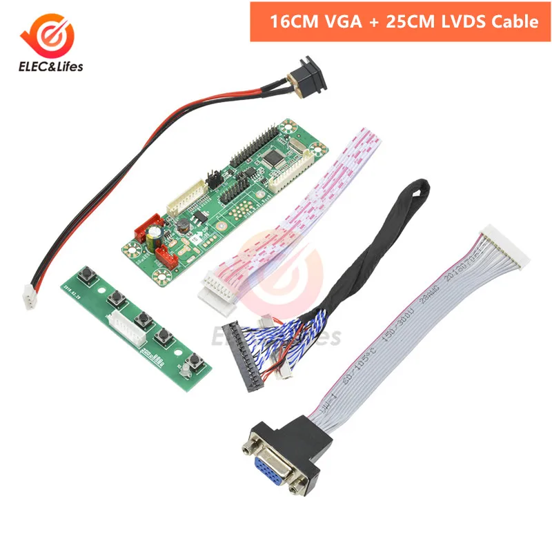 25CM LVDS Kit 1 комплект 1 канал VGA Видео MT6820 MT6820-MD HX6820-A HX6820 V2.0 универсальный модуль платы драйвера+ LVDS кабель ЖК-дисплей FHD - Цвет: 25CM LVDS Kit