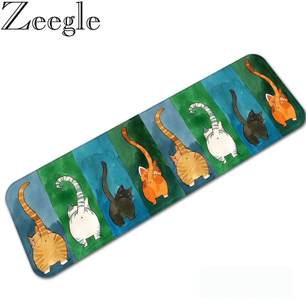 Zeegle с героями мультфильмов принтом в виде кота Кухня коврик фланелевый Гостиная
