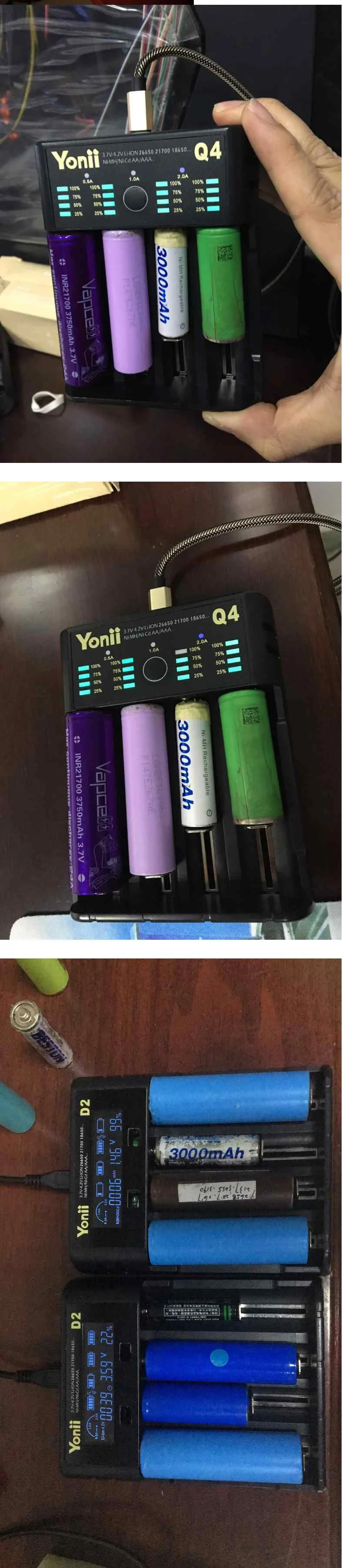 1/2/4 слот USB Перезаряжаемые литий Батарея Зарядное устройство ЖК-дисплей Многофункциональный интеллигентая(ый) Зарядное устройство для 18650/26650/21700/AAA Батарея
