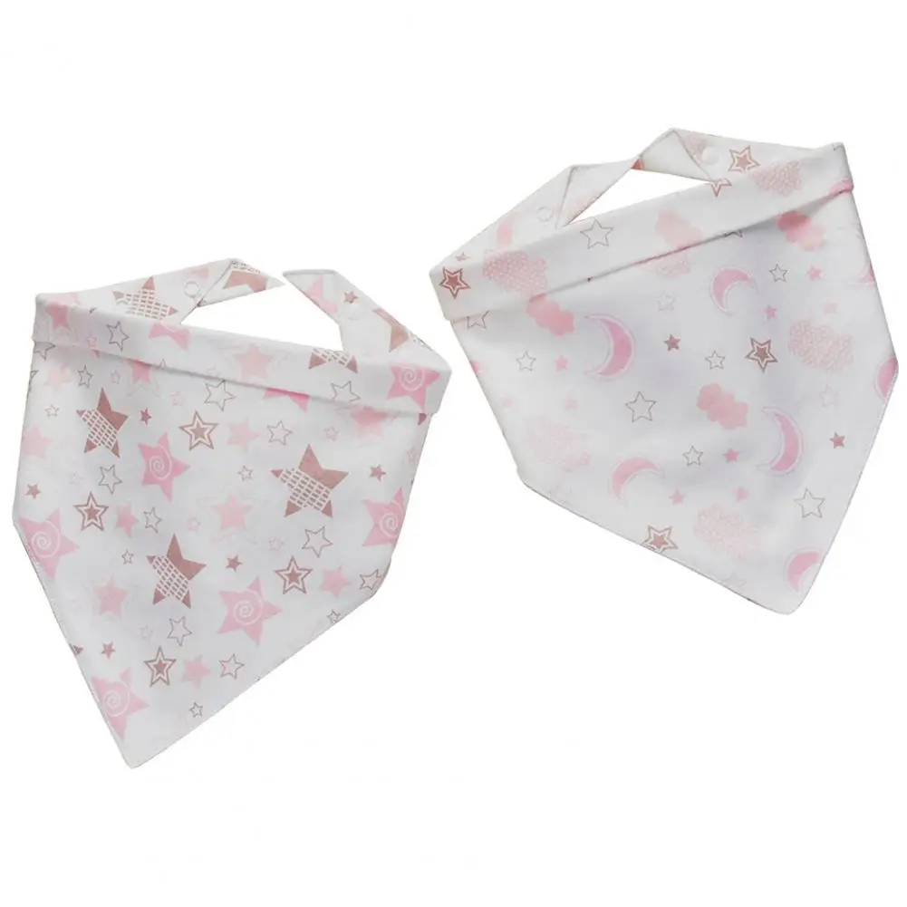 2 uds bonito Baberos beb&eacute; dibujos animados patr&oacute;n ajustable tri&aacute;ngulo Bandana beb&eacute; babeando Baberos para ni&ntilde;os peque&ntilde;os-2