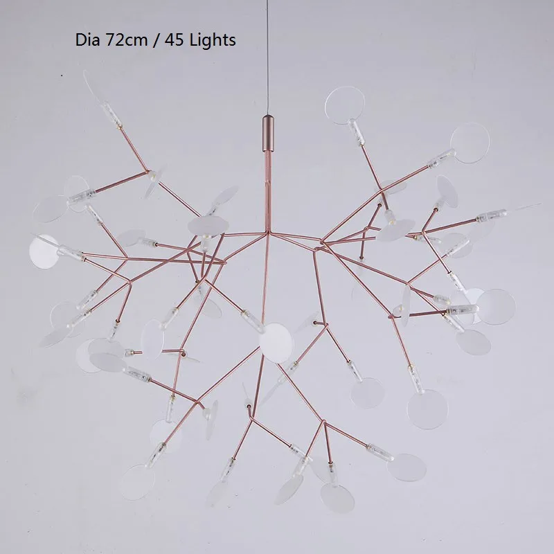 

Modern Heracleum Tree Leaf Pendant Light LED Lamp Suspension Lamps Iron Living Room Art Bar Restaurant Diameter 72cm Silver Gold