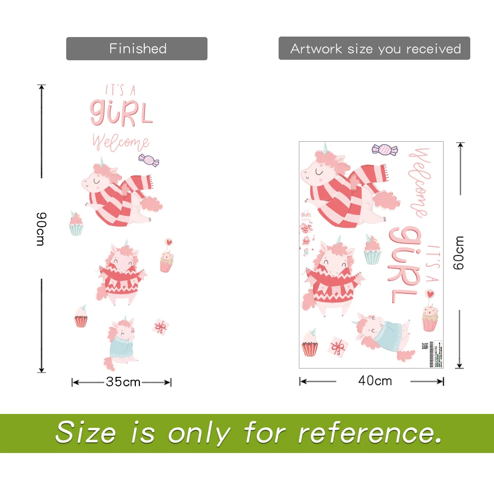 Милые животные наклейка на стену в форме единорога художественная Наклейка