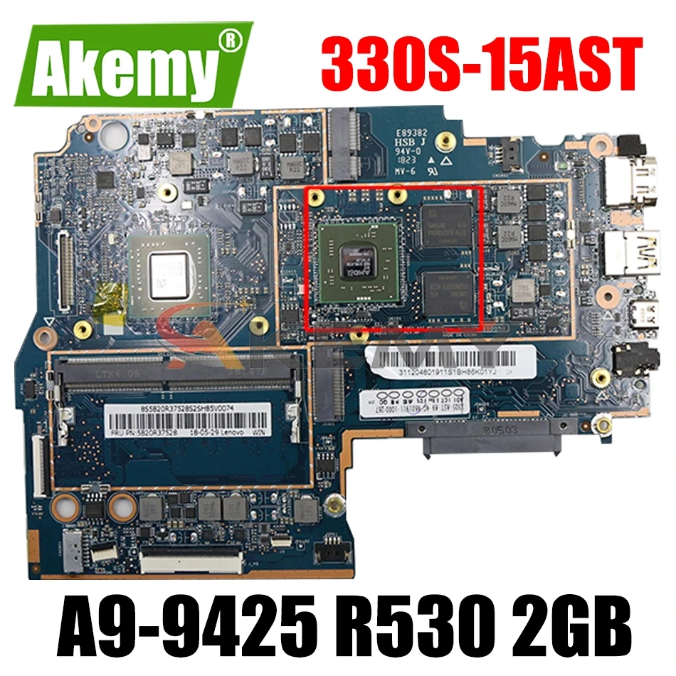 

For Lenovo 330S-15AST notebook motherboard CPU A9-9425 GPU R530 2GB carrying 4GB RAM tested 100% work