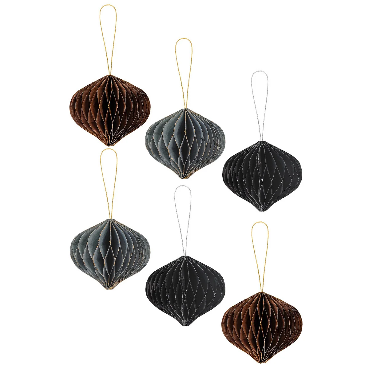 

2021 Hot Selling Christmas Tree Rose Gold Christmas Decor 6-Piece Multicolor Paper Honeycomb Furniture Decorations Party Decor