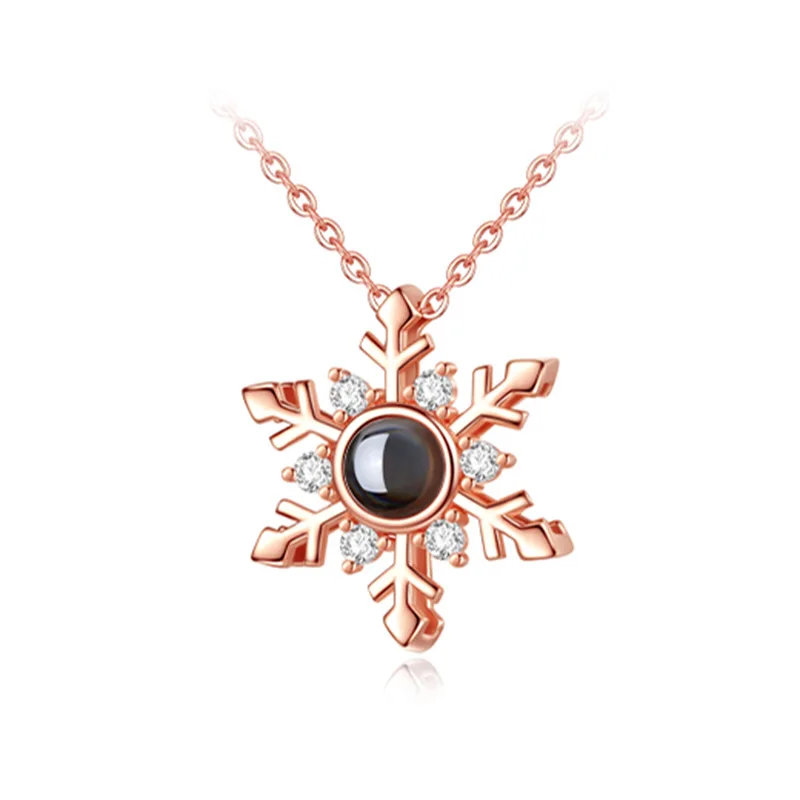 Модное ювелирное ожерелье с подвеской в виде снежинок для женщин серебристый