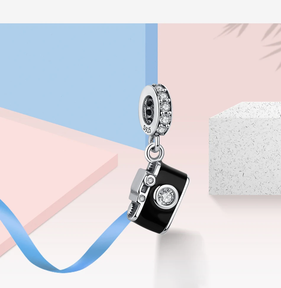 2019 модные сверкающие бусины из серебра 925 пробы с фианитом для камеры подходят