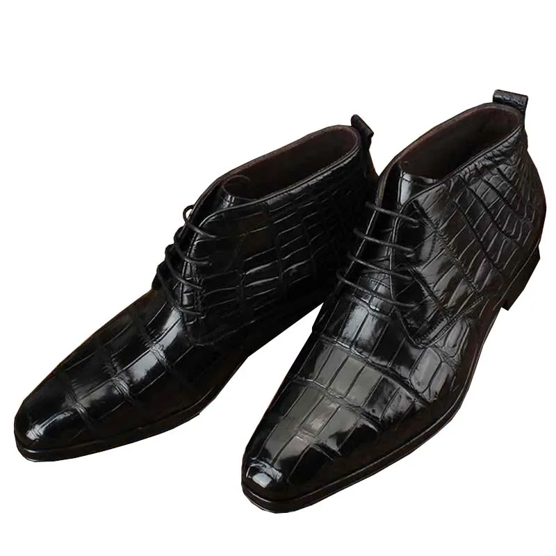 

ourui true crocodile boot male High for shoes Genuine crocodile leather contracted Men boots crocodile shoes men shoes