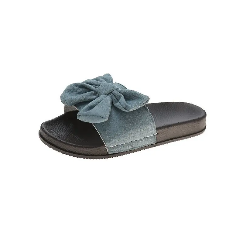 

Summer New Flat Bottomed Bow Slides Women Mixed Color Outdoor Non-slip Sandals Home Casual Comfy Slippers Beach Flip Flops