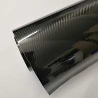 20cmx100200 500cm car styling glossy black 5d carbon fiber vinyl film wrap with air free bubble diy car tuning part sticker