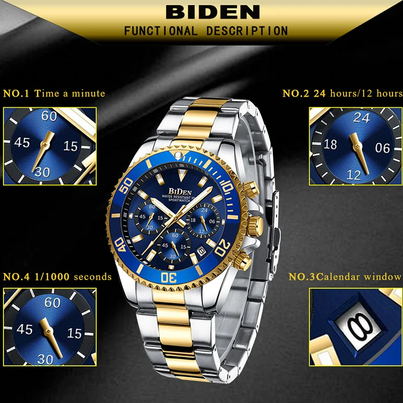 Модные мужские часы топ-бренд Роскошные водонепроницаемые военные полностью