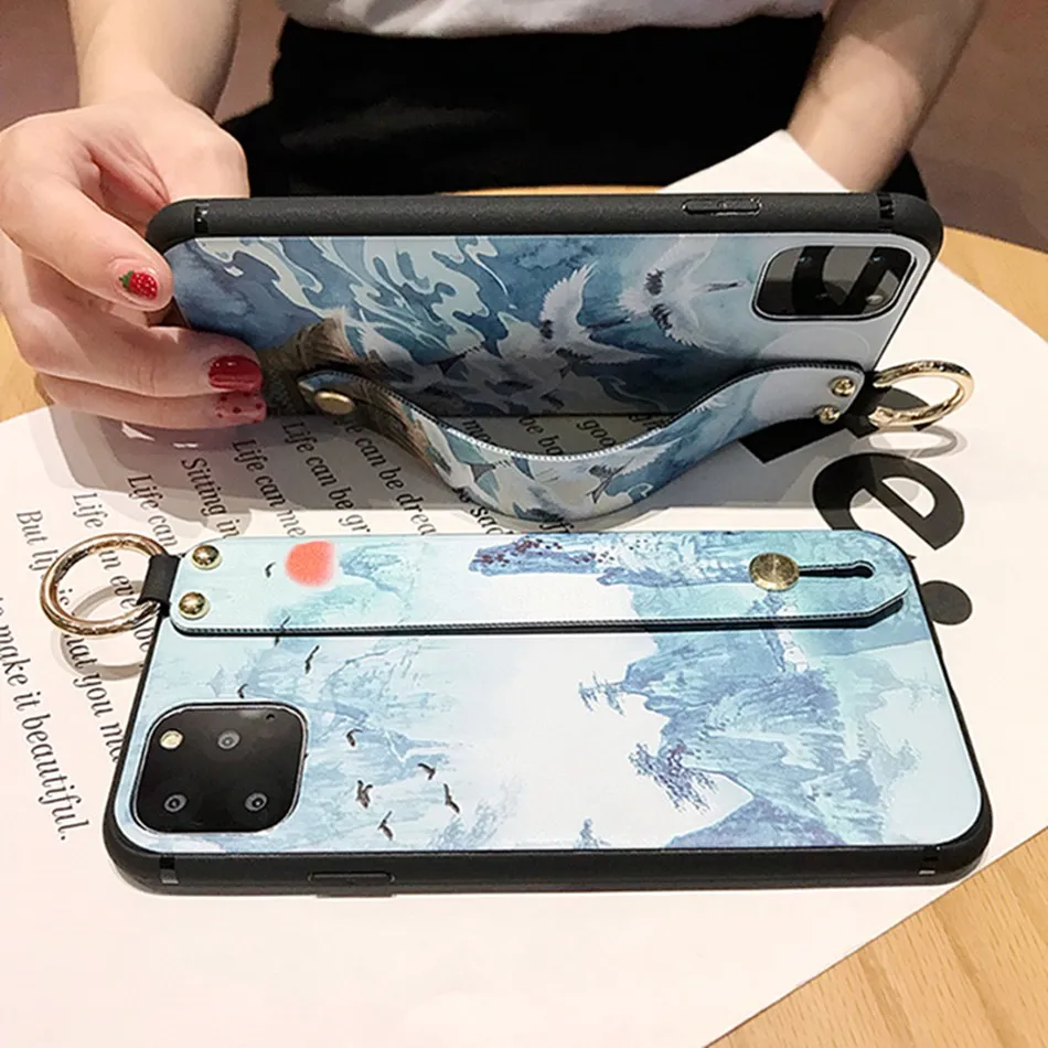 Наручный ремешок чехол для iPhone 11 Pro XS Max силиконовый в китайском стиле 7 8 6S Plus XR X