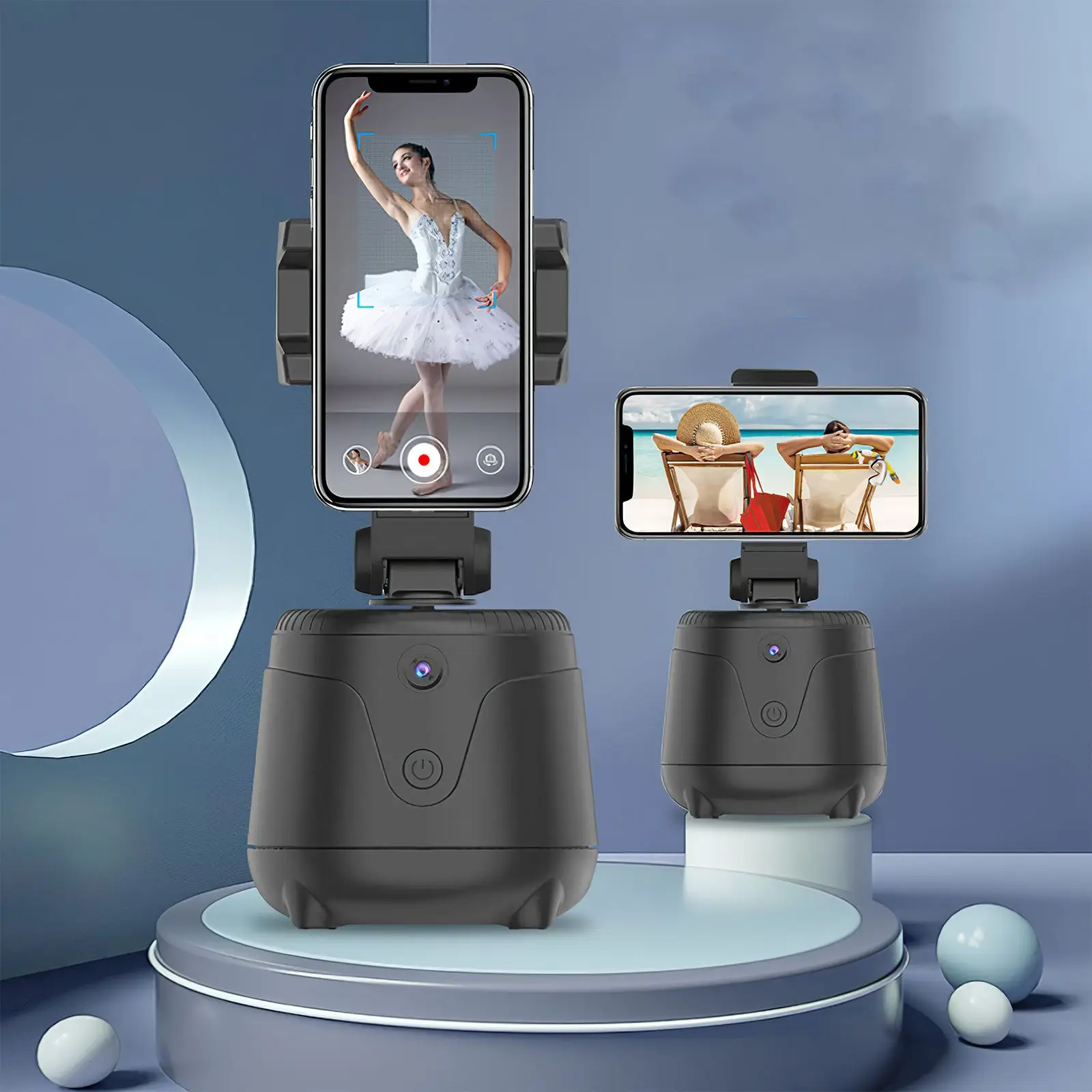 

Умная подставка для отслеживания, умный вращающийся на 360 ° держатель для отслеживания лица, селфи-палка и ручной шарнирный стабилизатор дл...