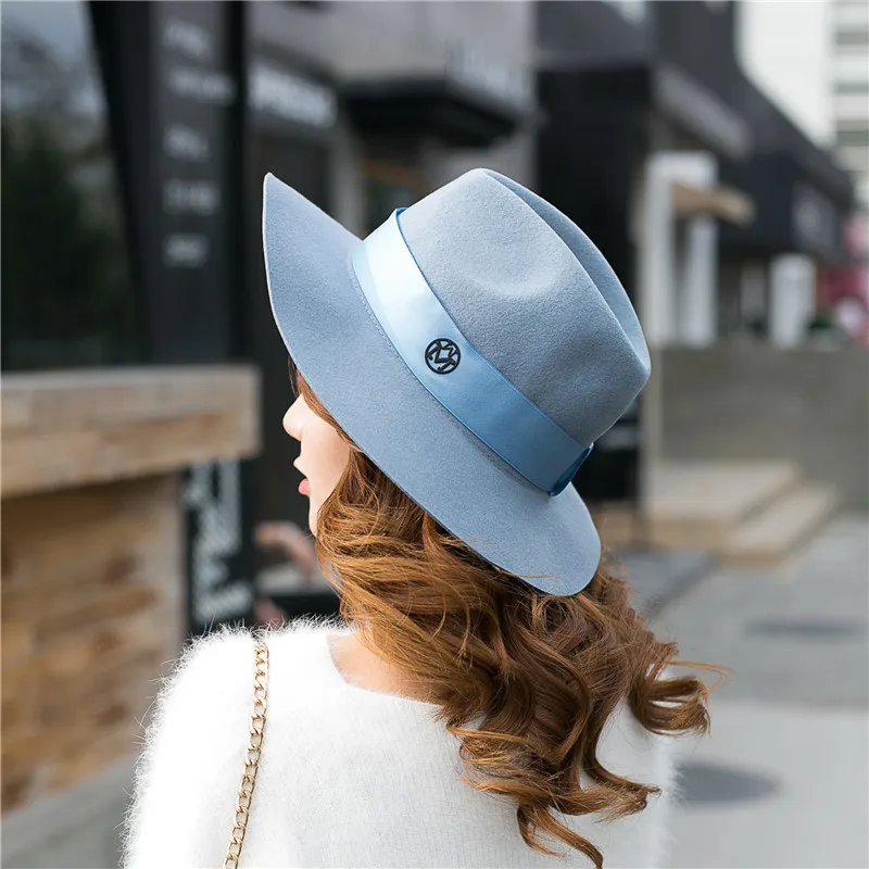 Модная шляпа Fibonacci для женщин Федора из 100% шерсти элегантная женская с лентой и