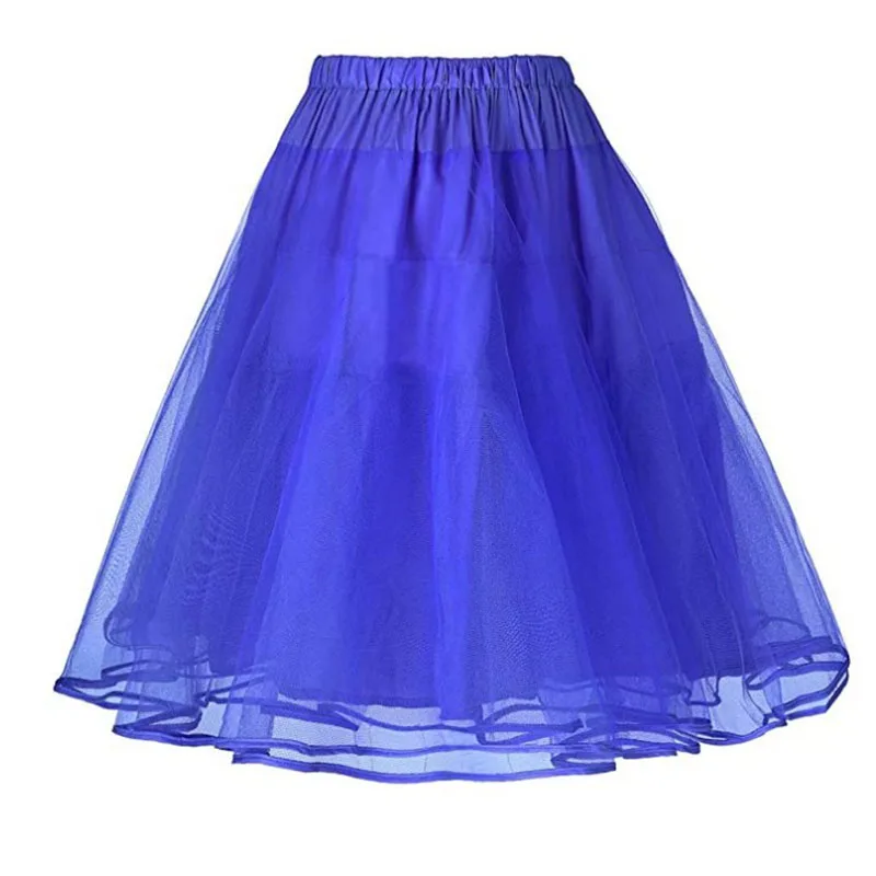 as picture summer elegant lady multi-layer mesh skirt multi-color slim soft casual knee-length tulle skirt petticoat banquet party costume - Color: as picture