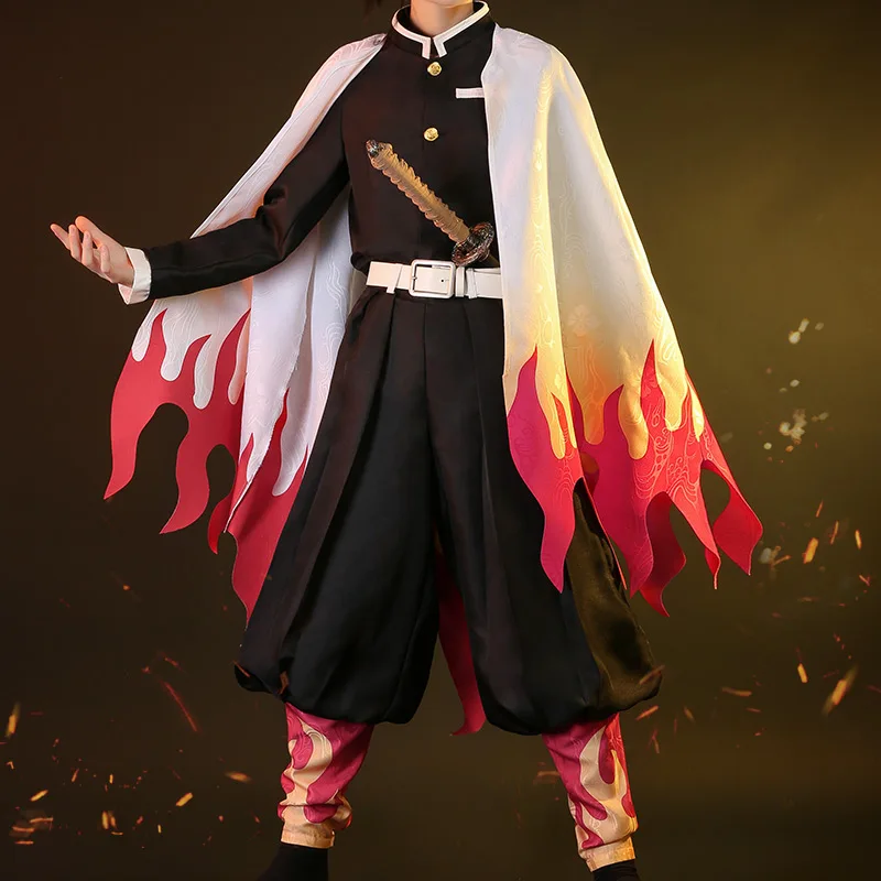 Аниме демон убийца Kimetsu no Yaiba Iguro Obanai Rengoku Shinjurou Косплей Костюм боевой костюм команда кимоно Униформа Хэллоуин Cos