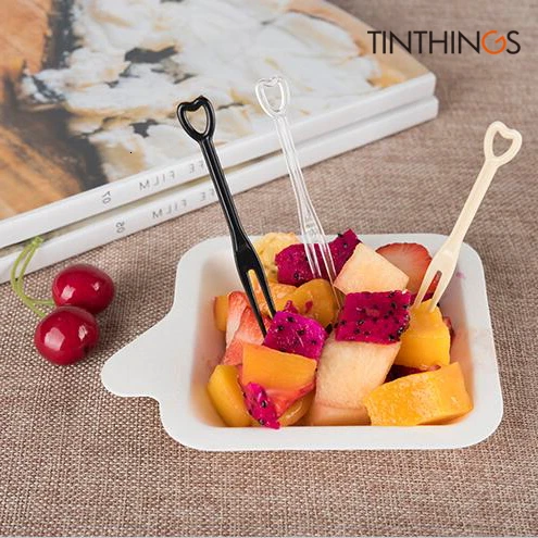 2000PCS 8.9x1.1cm Small Plastic Fork Individual Package Wedding Party Favors Plastic Disposable Forks Dessert Fruit Salad Supply