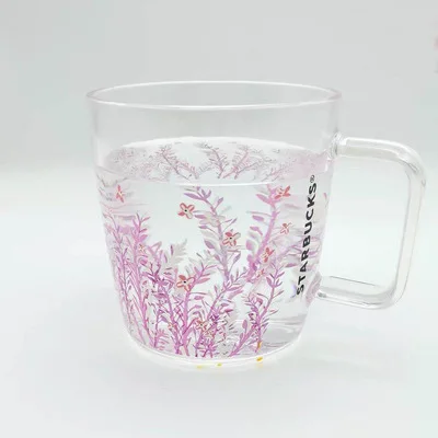

Color-changing Glass Water Cup Breakfast Milk Cup Handle Transparent Simple Cold Color-changing Water Cup Juice Milk Cup