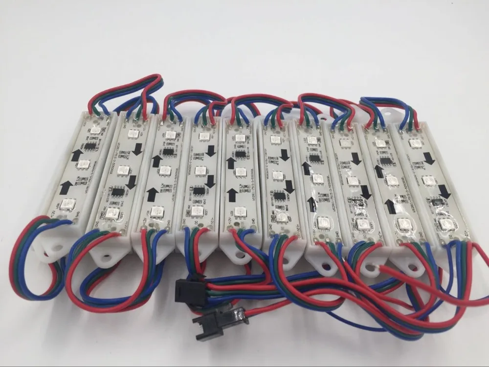 20 шт. WS2811 DMX 3 светодиода DC12V светодиодный садовый свет SMD5050 RGB Водонепроницаемый