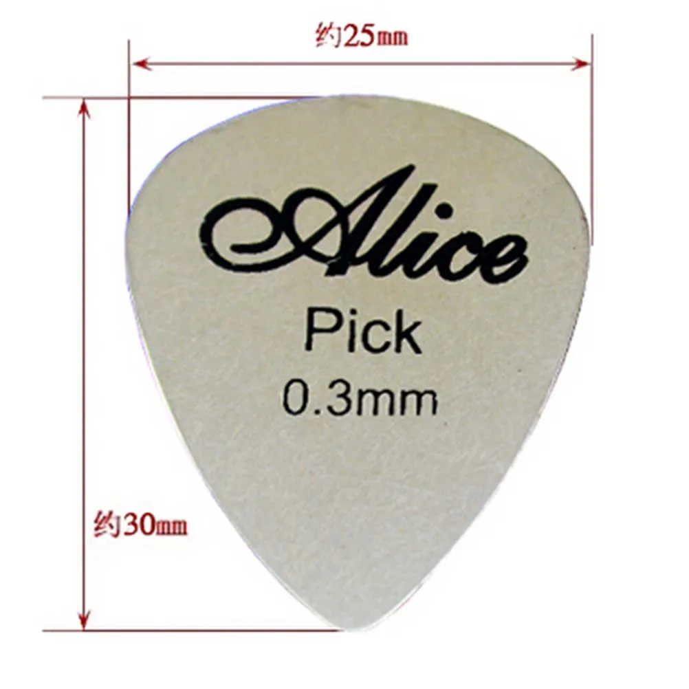 1 stück alice 03mm metall akustische elektrische gitarre bass rock pick durable edelstahl dünne vermittler guitarra mit 2 typ free global s