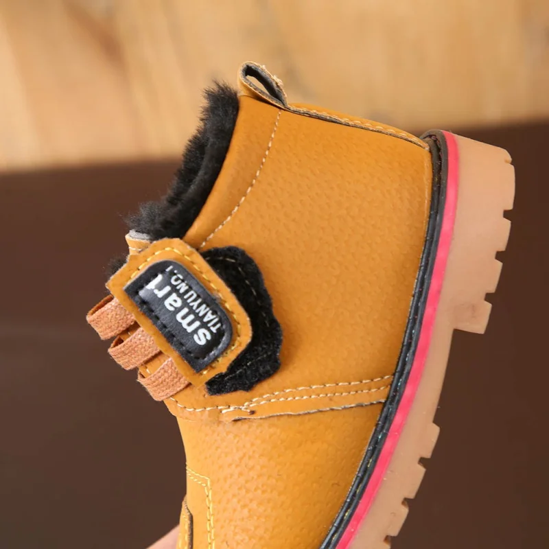 Детская одежда для мальчиков Ботинки Мартенс Зимние теплые бархатные зимние