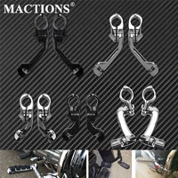 motorcycle 32mm 1 25 footpeg clamp highway engine guards foot pegs mount for harley sportster dyna street bob touring softail