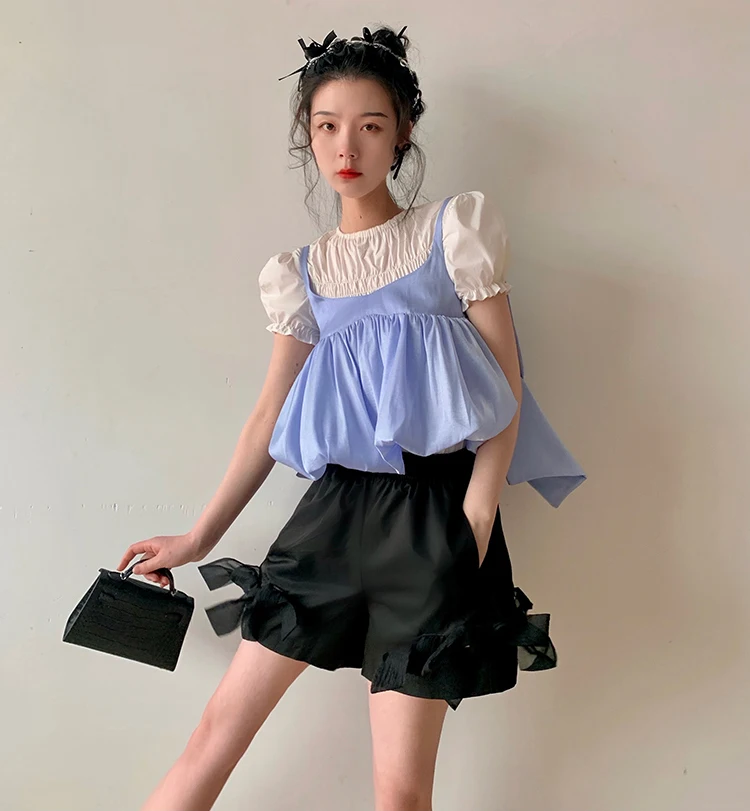 Runway Designer Summer Kawaii  Camisole Women Tops Vest Backless Chic Big Bow Short Women Crop Top Sweet Ladies Clothes SL237