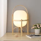 Деревянная настольная лампа для Спальня прикроватный гостиная японский личности контракт Стекло затемнения декоративная настольная лампа светильник