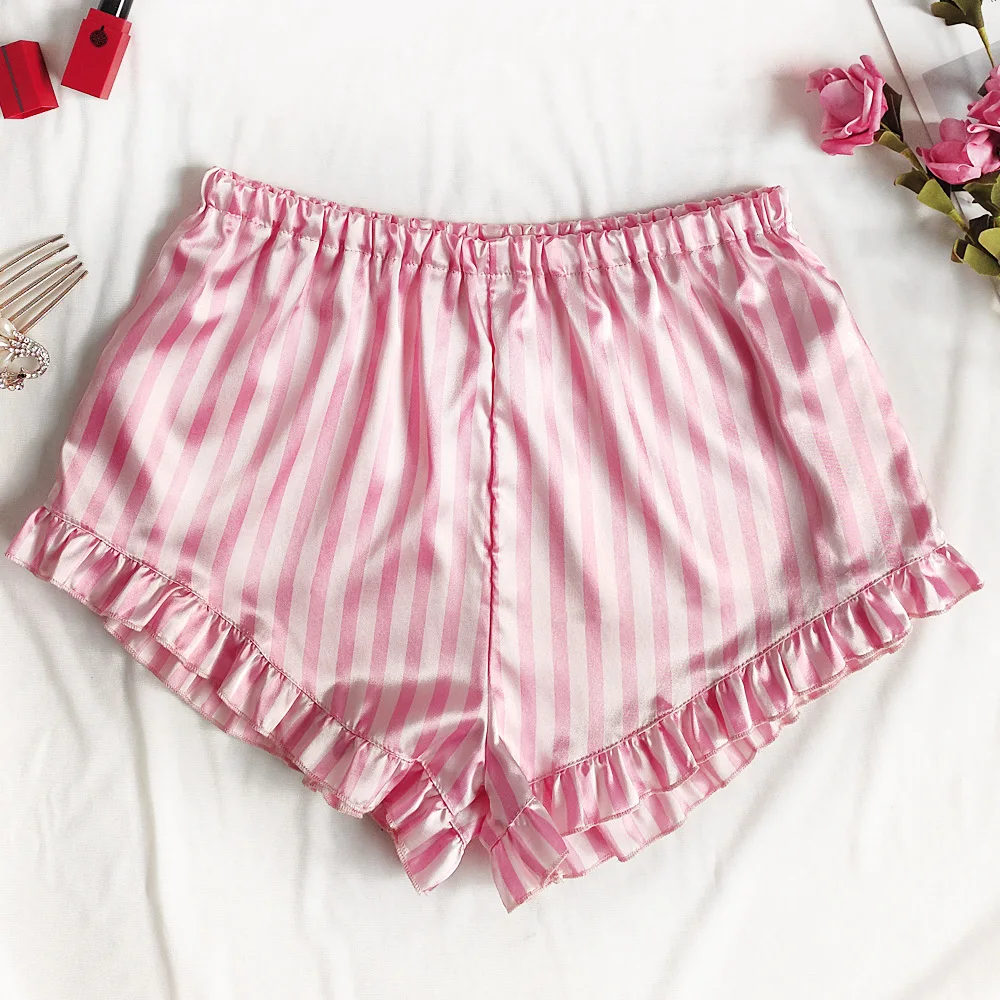 Женский пижамный комплект из 2 предметов розовый топ без рукавов шорты атласный