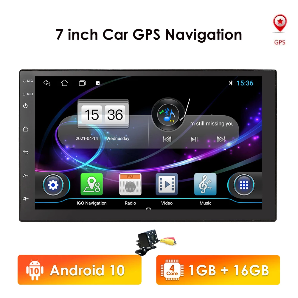 Android 10 автомобильное радио стерео GPS навигация Bluetooth wifi Универсальный 7 '✭in