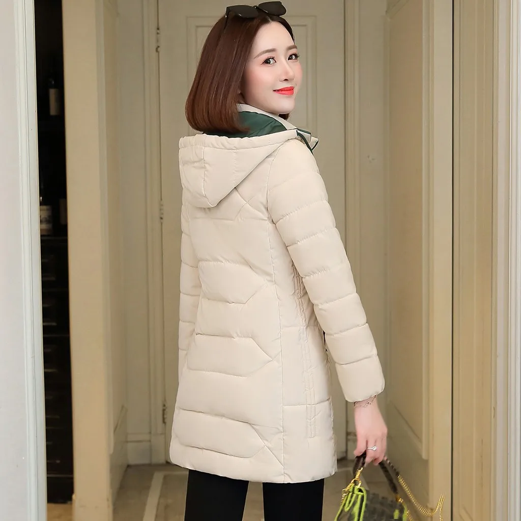 Kurtka manteau femme зимнее пальто для женщин Зимняя теплая хлопковая зимняя куртка с капюшоном пальто с длинными рукавами abrigos mujer invierno