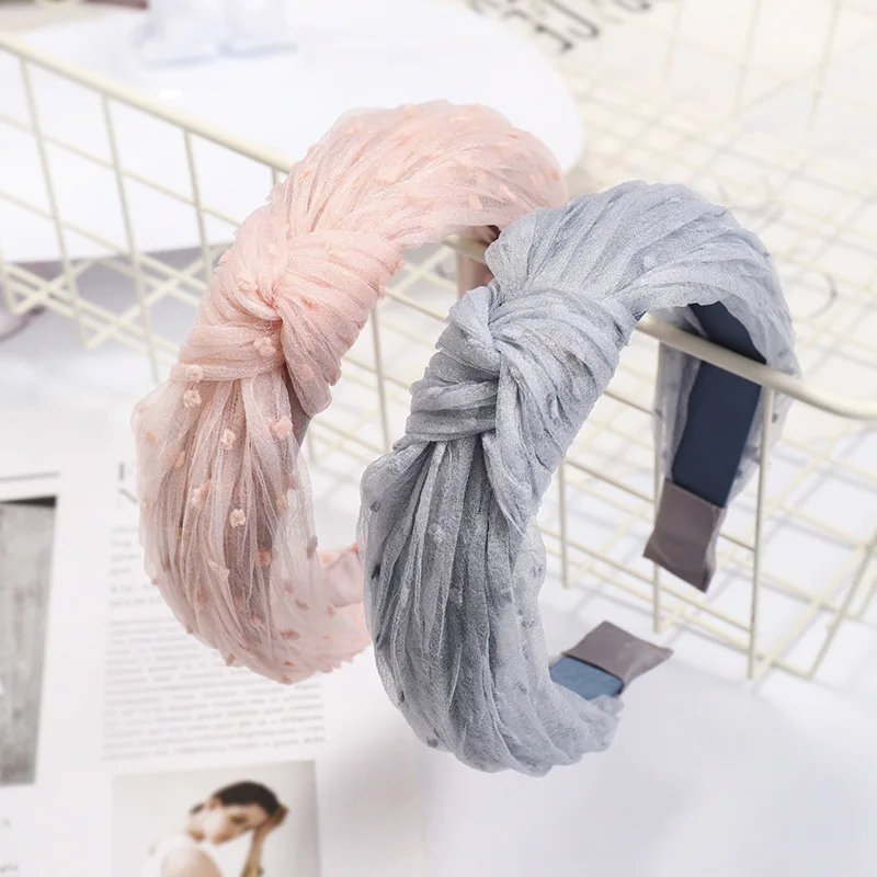 

Lace Colorful Flower Knot Hairbands For Women Korea Hair Accessories Girls Hair Band Crown Bow Headbands Head Wrap ms